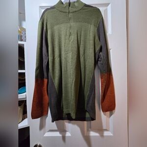 Smartwool Intraknit Thermal Merino Base Layer Colorblock 1/4 Zip-Men's